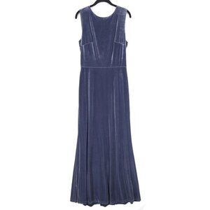 REVELRY Women's Velvet Maxi Dress Size 10‎ Blue Gray Back Cutout Sleeveless